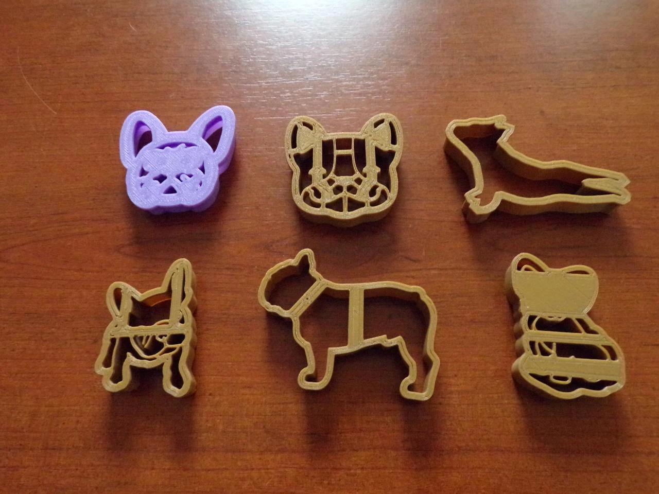 Lote de 6 cortadores de galletas de bulldogs franceses 5 cm impresos en 3D PLA – photo 3